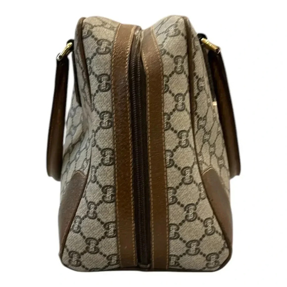 Gucci Plus Gray/Brown VINTAGE 70s Boston Shoulder Handbag Purse GUC - Picture 6 of 16
